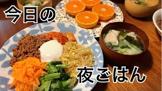 【料理】冷蔵庫整理、残り野菜でもボリューム満点ビビンバ・ワンタン風スープ