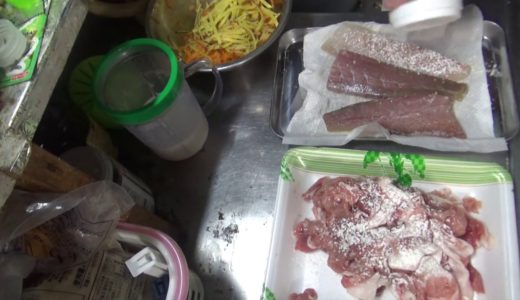 創作料理】豚肉の黒酢マヨ炒めとはまちと鯛のフレンチ風ガリバタソテー作ります☆