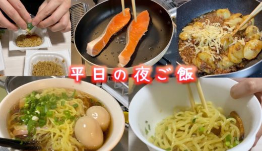 一人暮らし社会人男子の平日5日間の食事コーデ【料理動画】