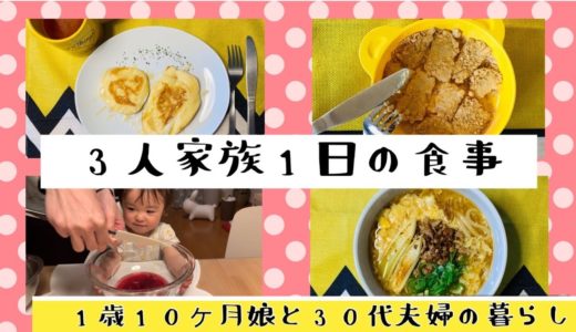 【料理動画】1歳10ヶ月娘と30代夫婦の1日の食事【パパ飯】