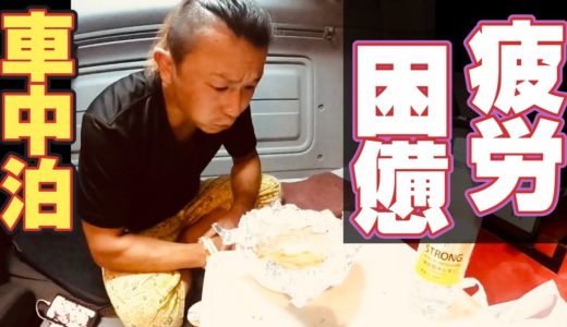 【長距離トラック運転手】車中泊で肉料理！夏バテ&熱中症！簡単レシピ！静岡県の富士川SAは最高！？