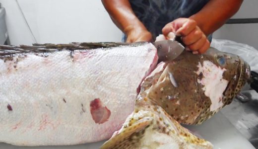 沖縄の漁師が巨大魚をさばいて料理した結果...