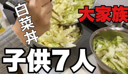 【大家族料理】白菜半玉使い丼レシピ　白菜丼