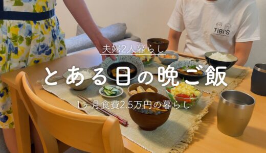 【食費2.5万円】夫婦2人暮らしのとある日の晩ご飯【家庭料理】