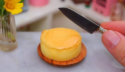 【ミニチュア料理】完璧なスフレチーズケーキ | 食べられるミニチュアフード | Miniature Hieu’s kitchen #minifood