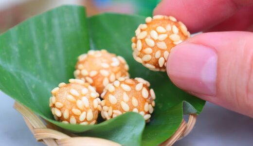 ミニチュア料理『ごまだんご』│食べられるミニチュアフード | Mini food | Miniature Hieu’s Kitchen