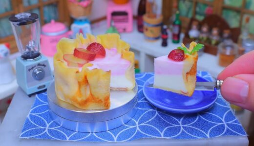 【ミニチュア料理】素敵なクレープチーズケーキ | 食べられるミニチュア | Miniature Hieu's Kitchen