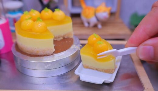 絶品マンゴーチーズケーキ │ 食べられるミニチュア料理 │ Miniature Hieu’s Kitchen