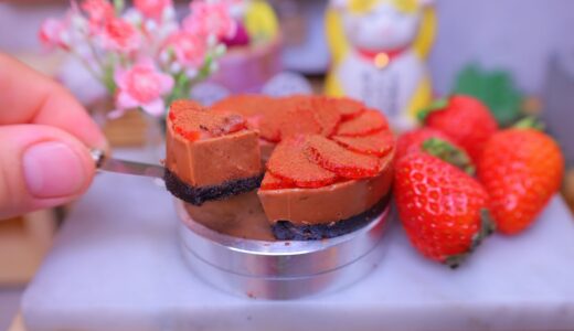 世界一小さい苺チョコケーキ | 食べられるミニチュア料理 | Miniature Hieu's Kitchen