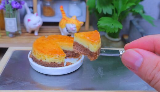 食べられるミニチュア料理 | 世界一小さいプリンケーキ￼ | Miniature Hieu’s Kitchen