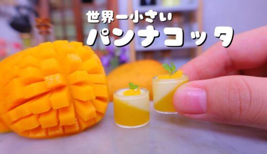世界一小さいマンゴーパンナコッタ | 食べられるミニチュア料理 |Tiny Panna Cotta | Miniature Hieu’s Kitchen