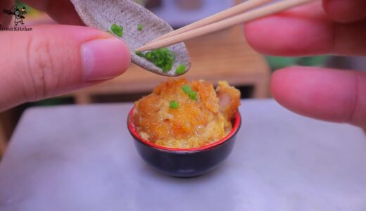極小でも美味しそうすぎるカツ丼 | 食べられるミニチュア料理 | Miniature Hieu’s Kitchen